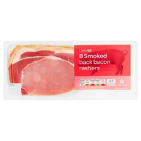 Spar 8 Smoked Back Bacon Rashers 250g