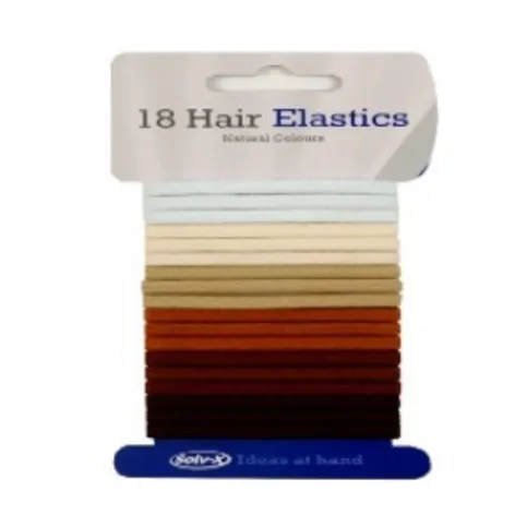 Solv-X Hair Elastics Natural Colours 18 Pack