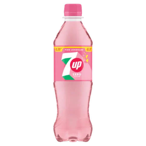 7UP ZERO PINK LEMONADE PM£1.35 500ML
