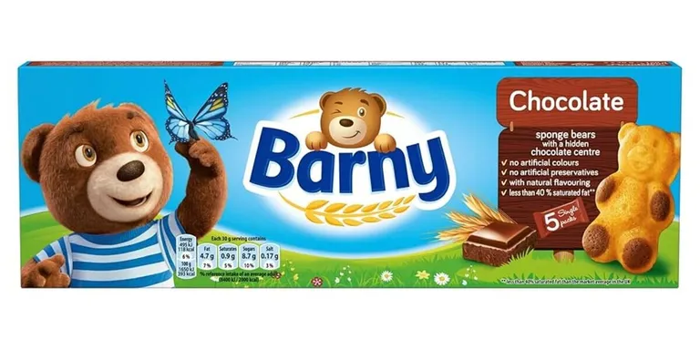 Barny Chocolate Flavour Soft Baked Bears Biscuits 5 Pack