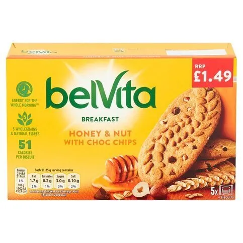 BELVITA HONEY NUT PM£1.49 225G