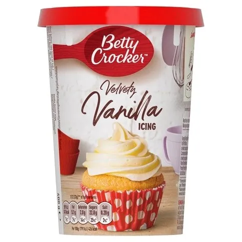 Betty Crocker’s – Velvety Vanilla Icing, 400g resealable tub