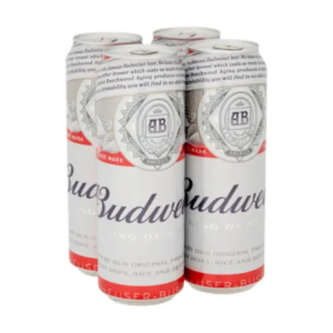 Budweiser Lager Beer Cans 4 x 568ml