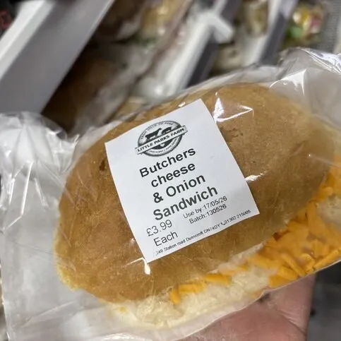 Butcher Cheese and Onion Sandwich 