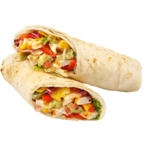 Chicken Mayo Wrap with Red Onion, Lettuce & Drizzle Chipolte Sauce