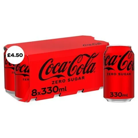 COKE ZERO 8PK CANS PM£4.50 (8X330ML)