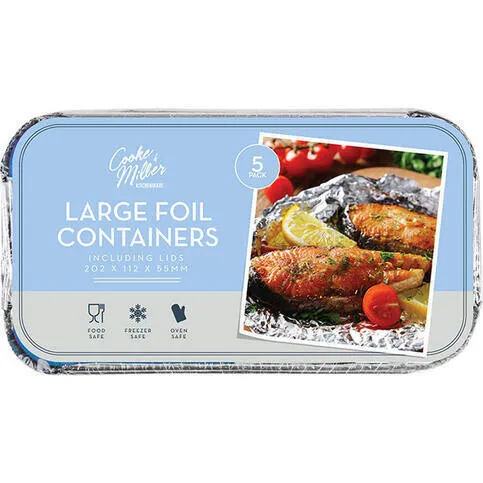 Cooke & Miller 5 Pack Foil Containers 5pk