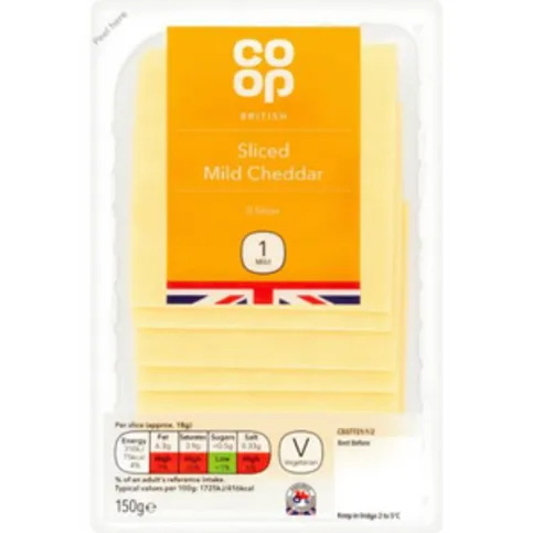 Co-op British Sliced Mild Cheddar 200g