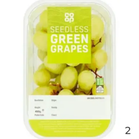 Coop Seedless Green Grapes 500g