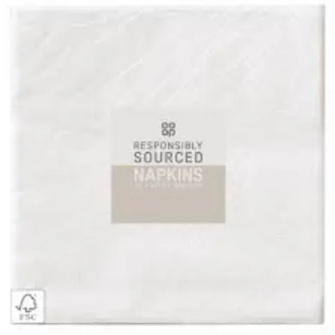 Co-op White Napkin 30Pack Each