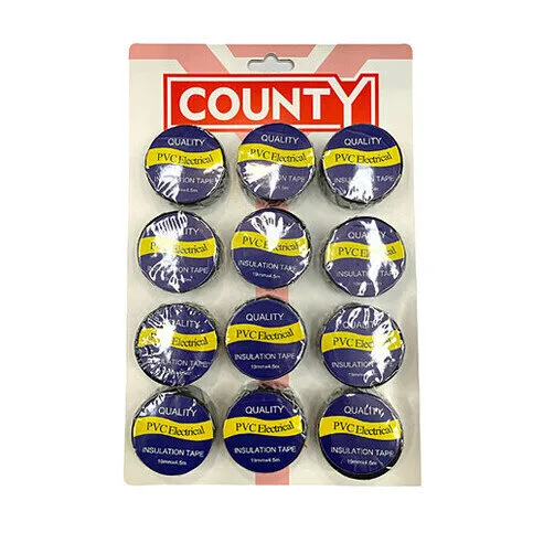 County - Black PVC Electrical Tape, 1x roll