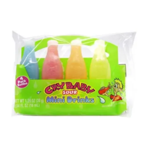 Cry Baby Sour Mini Drinks Wax Bottle Candy 4 Pack