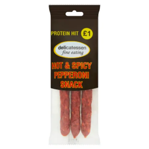 Delicatessen Fine Eating Hot & Spicy Pepperoni Snack 75g