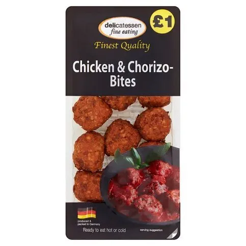 CHILLED: DFE CHICKEN & CHORIZO BITES PM£1 200G