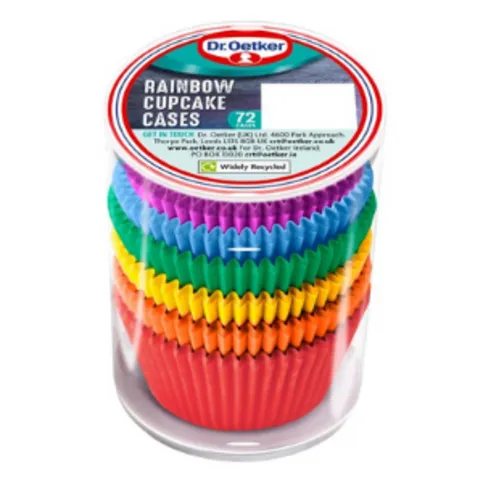 Dr. Oetker Rainbow Cupcake Cases 72 Pack