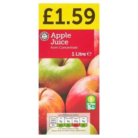 Euro Shopper Apple Juice Drink 1L