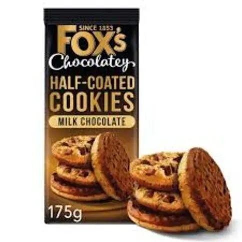Foxs half coated milk chocolate cookies 175g
