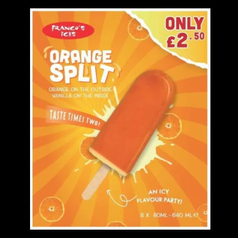 Franco's Ices Orange Split 8pk