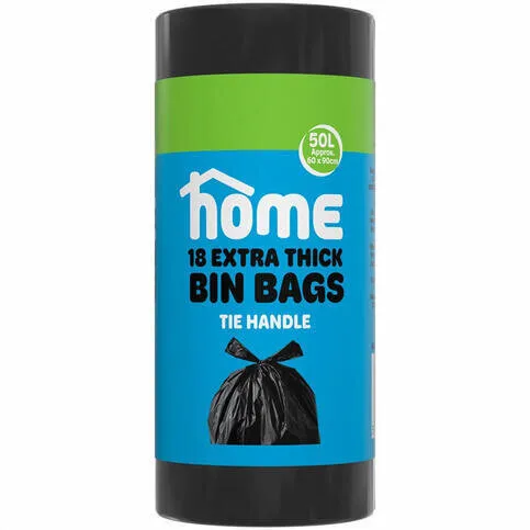 Home 18 Pack Tie Handle Bin Bags