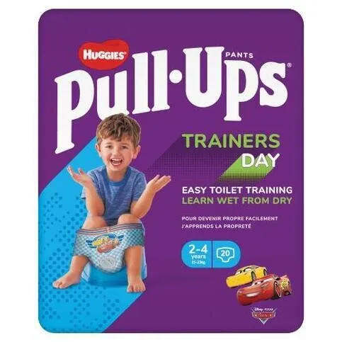 Huggies Pull-Ups Trainers Day, Boy, Size 2-4 Years, Nappy Size 5-6+, 20 Big Kid Training Pants