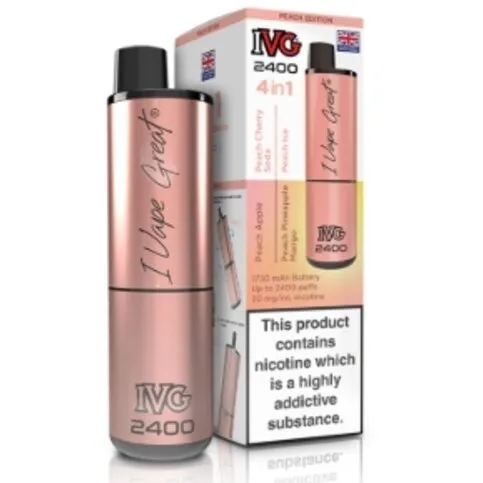 IVG 2400 Rechargeable vape kit Peach Edition box of 5