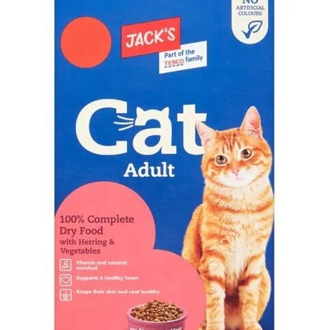 Jack's Cat Adult 100% Complete Dry Food With Herring & Vegetables 425g