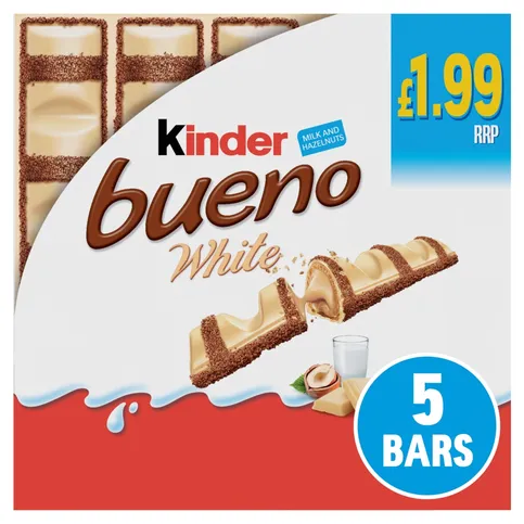 Kinder Bueno White Milk & Hazelnuts 5 Pack Multipack 97.5g