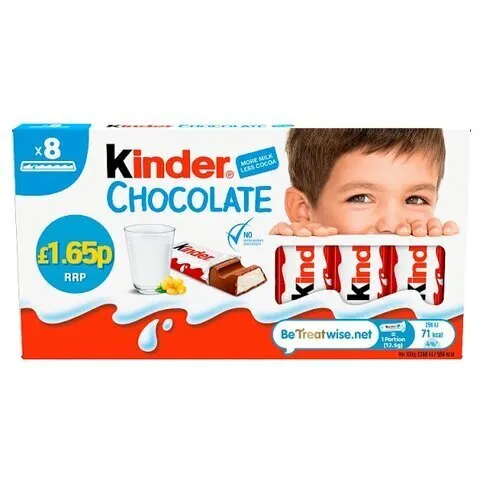 Kinder Small Chocolate Bars Multipack 8 x 12.5g