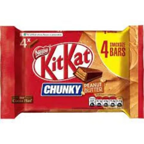 KitKat Chunky Peanut Butter Snacksize Bars 4 x 34g (136g)