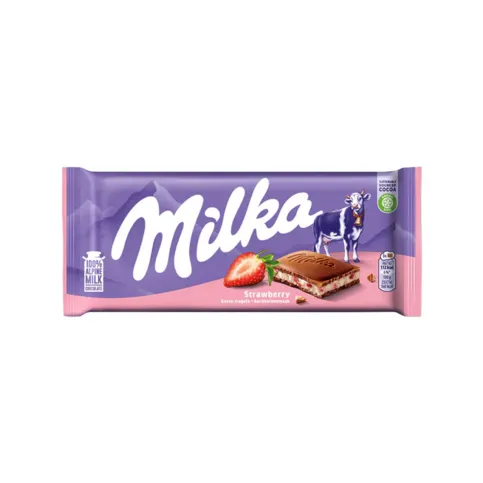 MILKA STRAWBERRY CHOCOLATE BLOCK 100G