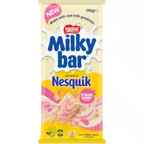 Nestle Milkybar Nesquik Strawberry Chocolate Bar 170g