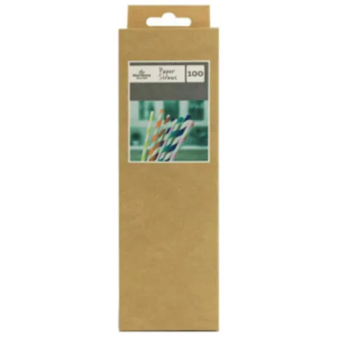 Morrisons Paper Straws Striped 100 Pack