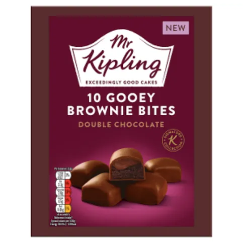 Mr Kipling 10 Gooey Brownie Bites Double Chocolate