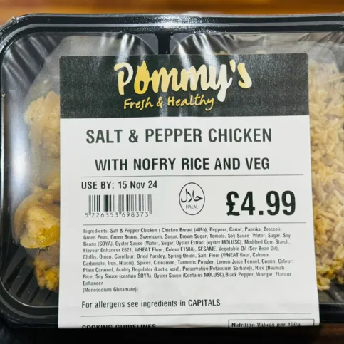 Pommy's Salt and Pepper Chicken with Norfry and Veg