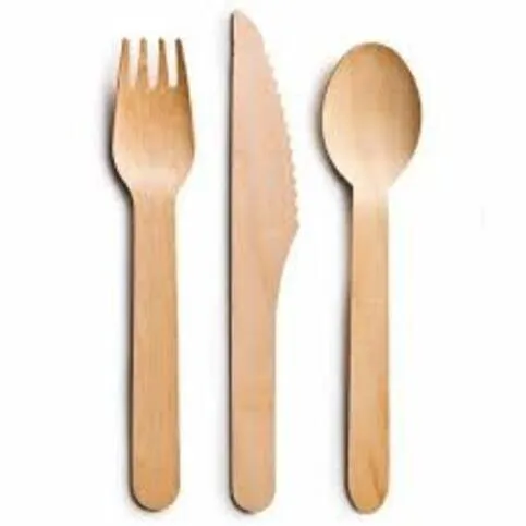SOLV-X Wooden cutlery set 8-spoons, 8-knives, 8-forks.