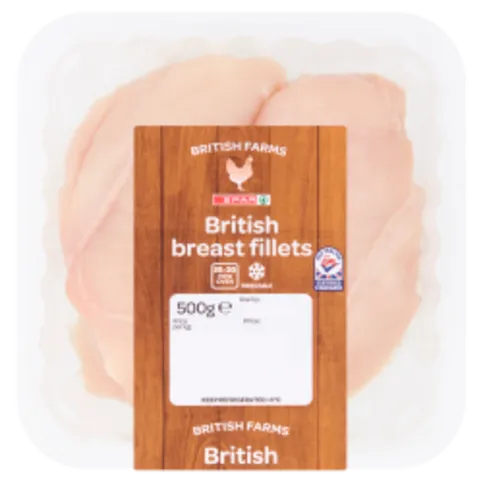 CHILLED: SPAR CHICKEN BREAST FILLETS PM£5.49 500G