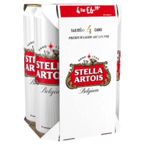Stella Artois Premium Lager 4 x 568ml