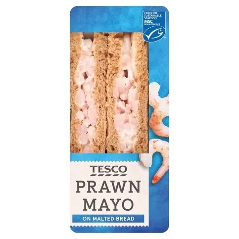 Tesco Prawn Mayonnaise On Malted Bread Sandwich