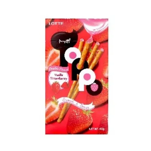 Toppo Vanilla Strawberry Wafer Rolls 40g
