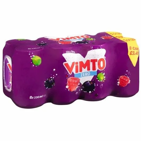 Vimto Zero (fizzy) Multipack, 8 x 330ml cans
