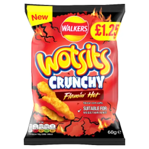 Walkers Wotsits Crunchy Flamin' Hot Snacks 60g