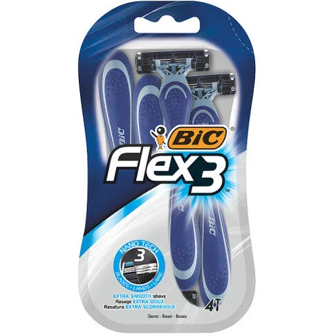 BIC Flex 3 Men's 3 Blade Disposable Razors x4