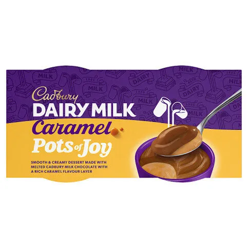 Cadbury Dairy Milk Caramel Creamy Milk Chocolate Dessert Pots 2 x 60g (120g)