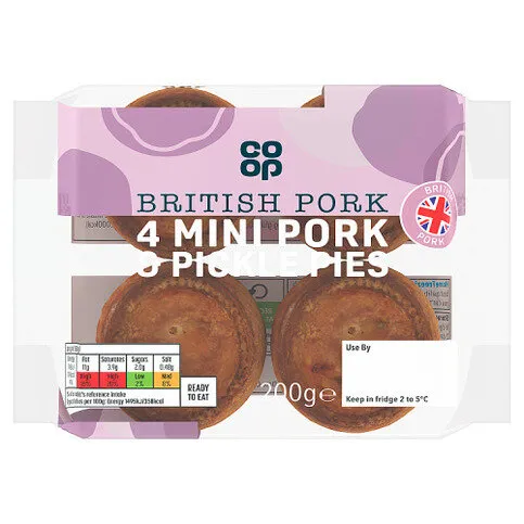 Co-op 4 Mini Pork & Pickle Pies 200g