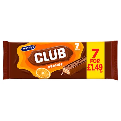 McVitie's Club Orange Bars 7 x 22g (154g)
