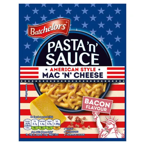 Batchelors American Style Mac 'n' Cheese Bacon Flavour Pasta 'n' Sauce 99g