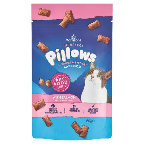 Morrisons Purrrfect Pillows Complementary Cat Food with Salmon and a Soft Centre 60g