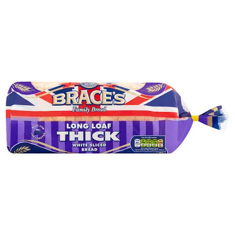 Brace's Family Bread Thick Long Loaf White Sliced Bread 800g