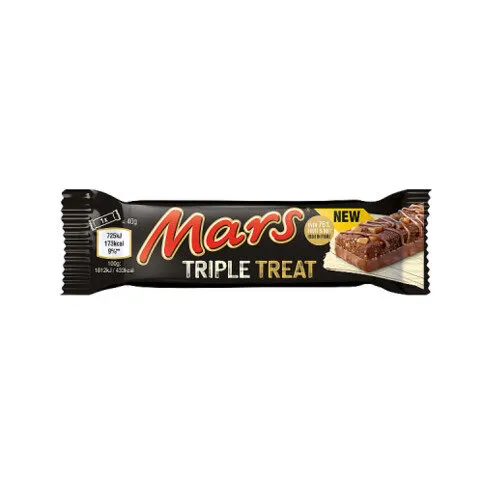 Mars Triple Treat Fruit & Nut Milk Chocolate Snack Bar with Fudge Pieces, 40g