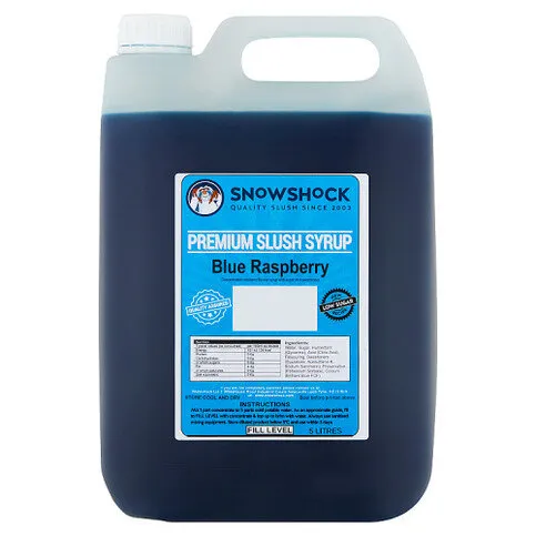 Snow Shock Blue Raspberry Premium Slush Syrup 5 Litres